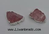 NGC1559 18*25mm - 30*35mm freeform rose quartz connectors