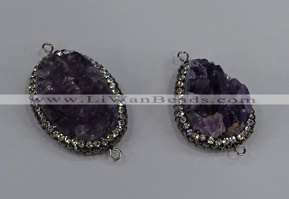 NGC1618 20*30mm - 25*35mm freeform amethyst connectors wholesale