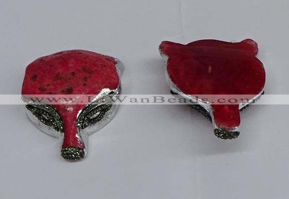 NGC1703 40*55mm - 45*60mm Fox-head agate gemstone connectors