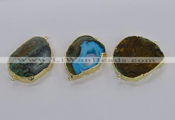 NGC1713 30*40mm - 40*45mm freeform opal gemstone connectors