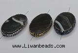 NGC1783 35*55mm oval agate gemstone connectors wholesale