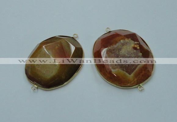 NGC179 35*45mm - 40*50mm freeform druzy agate connectors