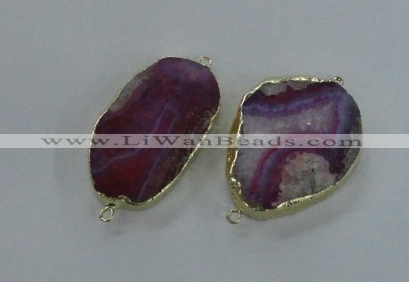 NGC228 25*35mm - 30*40mm freeform druzy agate connectors