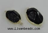 NGC244 20*30mm - 25*35mm freeform druzy agate gemstone connectors