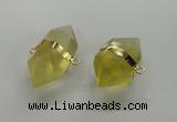 NGC261 18*30mm - 20*35mm faceted nuggets lemon quartz connectors