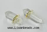 NGC266 15*45mm - 18*50mm faceted nuggets white crystal connectors