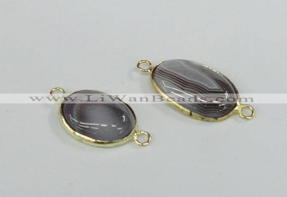 NGC459 13*18mm oval Botswana agate gemstone connectors wholesale