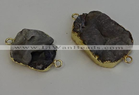 NGC5064 22*30mm - 30*40mm freeform druzy agate connectors