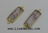 NGC5076 12*30mm - 15*35mm faceted rectangle light amethyst connectors