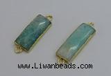 NGC5082 12*30mm - 15*35mm faceted rectangle amazonite connectors