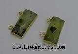 NGC5100 12*30mm - 15*35mm rectangle green rutilated quartz connectors