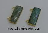 NGC5102 12*30mm - 15*35mm faceted rectangle amazonite connectors