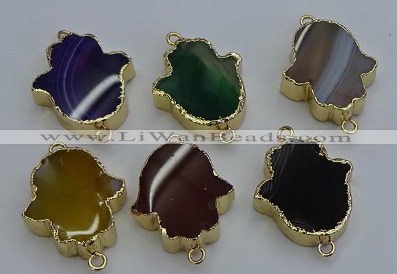 NGC5121 22*30mm - 25*35mm hamsahand agate gemstone connectors