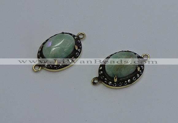 NGC5133 16*20mm oval amazonite gemstone gemstone connectors