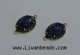 NGC5134 16*20mm oval lapis lazuli gemstone gemstone connectors