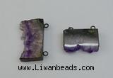 NGC5182 20*35mm - 22*40mm freeform druzy amethyst connectors