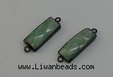 NGC5195 12*30mm - 15*30mm faceted rectangle amazonite connectors