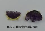 NGC5264 25*35mm - 30*40mm freeform druzy amethyst connectors