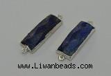 NGC5305 12*30mm - 15*35mm faceted rectangle lapis lazuli connectors