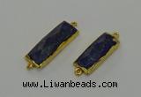 NGC5306 12*30mm - 15*35mm faceted rectangle lapis lazuli connectors