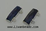 NGC5308 12*30mm - 15*35mm faceted rectangle lapis lazuli connectors