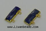 NGC5309 12*30mm - 15*35mm faceted rectangle lapis lazuli connectors