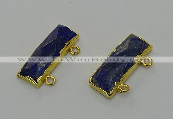 NGC5309 12*30mm - 15*35mm faceted rectangle lapis lazuli connectors