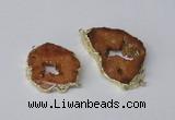 NGC537 25*35mm - 35*45mm plated druzy agate gemstone connectors