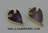 NGC5377 20*35mm - 25*40mm arrowhead light amethyst connectors