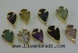 NGC5393 20*35mm - 25*40mm arrowhead mixed gemstone connectors