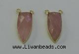 NGC5399 16*35mm - 18*40mm arrowhead rose quartz connectors