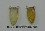 NGC5402 16*35mm - 18*40mm arrowhead citrine gemstone connectors