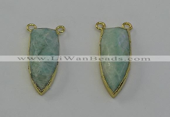 NGC5408 16*35mm - 18*40mm arrowhead amazonite connectors