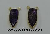 NGC5416 16*35mm - 18*40mm arrowhead amethyst connectors