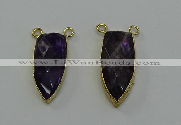 NGC5416 16*35mm - 18*40mm arrowhead amethyst connectors