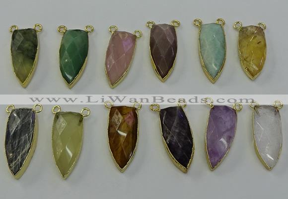 NGC5420 16*35mm - 18*40mm arrowhead mixed gemstone connectors