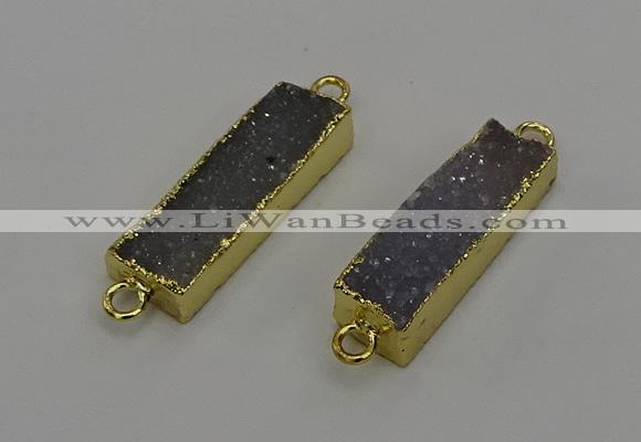 NGC5422 10*30mm - 11*32mm rectangle druzy agate connectors