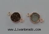 NGC5428 15mm - 16mm coin druzy agate gemstone connectors