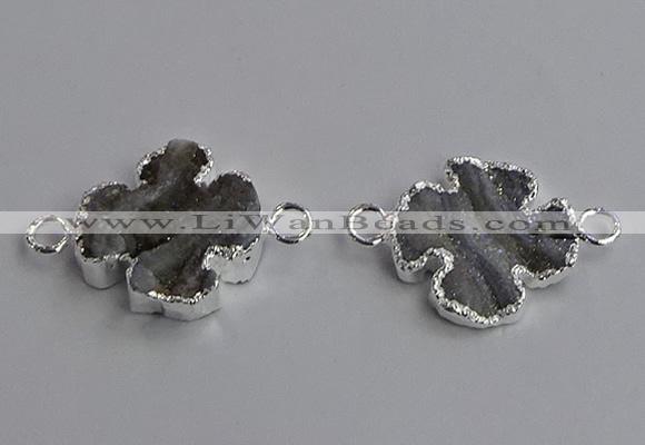 NGC5458 20mm - 22mm flower druzy agate connectors wholesale