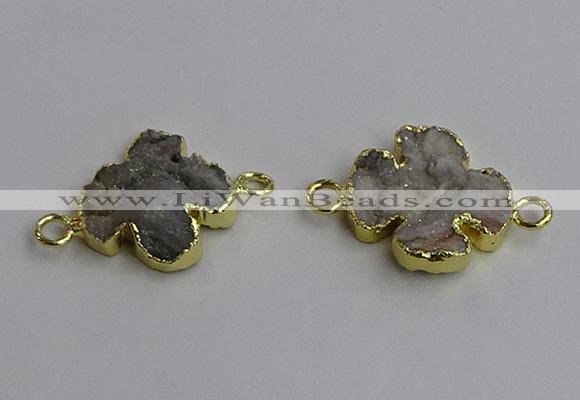 NGC5460 20mm - 22mm flower druzy agate connectors wholesale