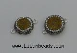 NGC5466 14mm - 15mm flower plated druzy agate connectors wholesale