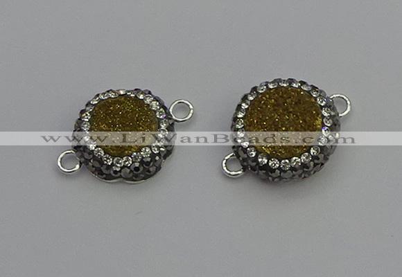 NGC5466 14mm - 15mm flower plated druzy agate connectors wholesale