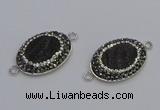 NGC5471 18*25mm oval plated druzy agate gemstone connectors