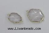 NGC552 18*25mm - 30*35mm freeform quartz gemstone connectors