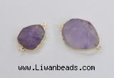 NGC554 18*25mm - 30*35mm freeform lavender amethyst  connectors