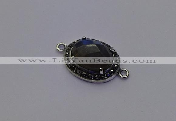 NGC5543 16*20mm oval labradorite gemstone connectors wholesale