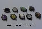 NGC5545 16*20mm oval mixed gemstone connectors wholesale