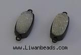 NGC5570 10*22mm - 12*25mm freeform plated druzy quartz connectors