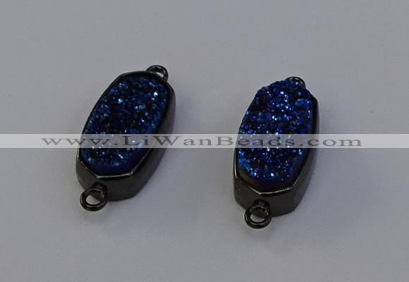 NGC5575 10*22mm - 12*25mm freeform plated druzy quartz connectors