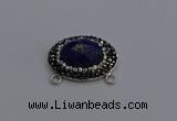 NGC5659 18*25mm faceted oval lapis lazuli gemstone connectors